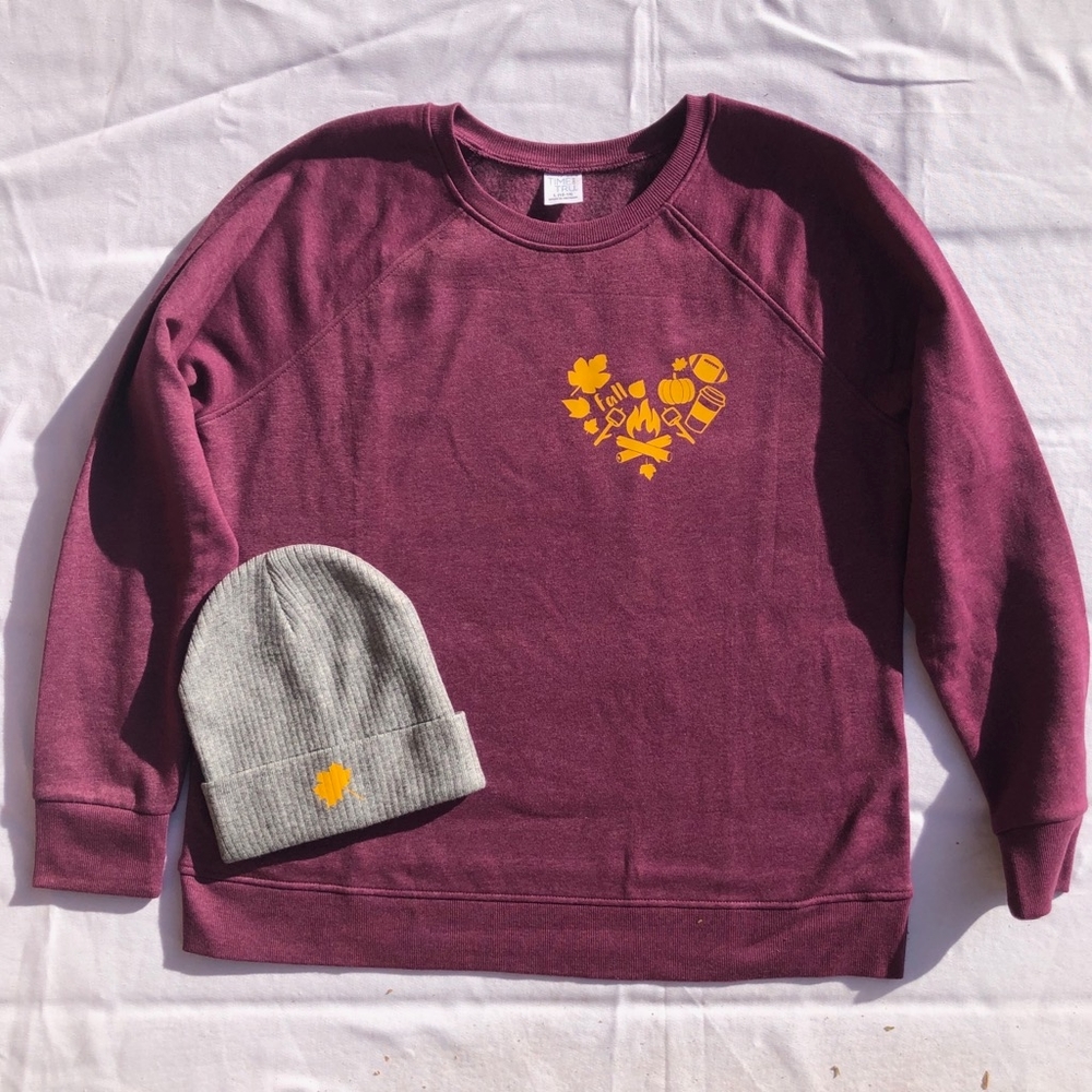 Time and true crewneck sweater with print